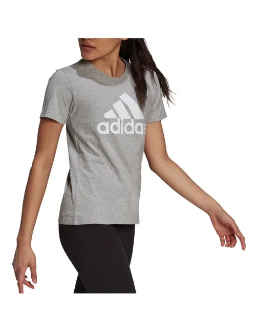 Camiseta Adidas Loungerwear Essentials Gris Mujer | Ofertas de pádel