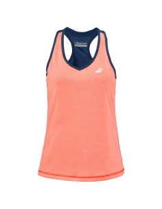 Camiseta Babolat Play Naranja Azul Mujer | Ofertas de pádel 2