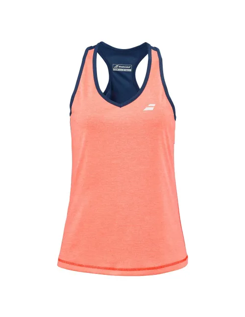 Babolat T-shirt Play T-shirt de mulher azul laranja | Ofertas de padel