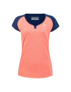 Camiseta Babolat Play Cap Coral Mujer