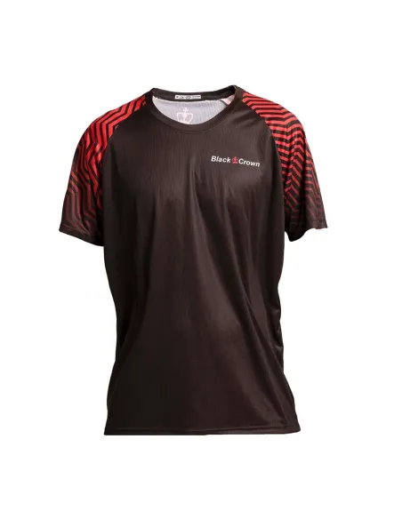 Camiseta Black Crown Oulu Negro-Rojo | Ofertas de pádel