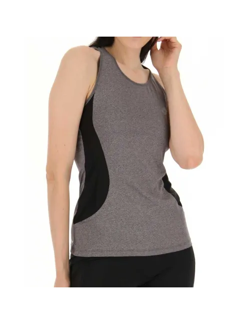 Camiseta Lotto Run Fit Mel Gris Negro Mujer | Ofertas de pádel