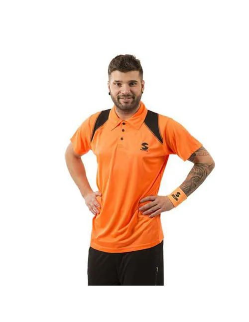 Fluorescent Orange And Black Padel Softee Reflex Polo Shirt | Ofertas de padel