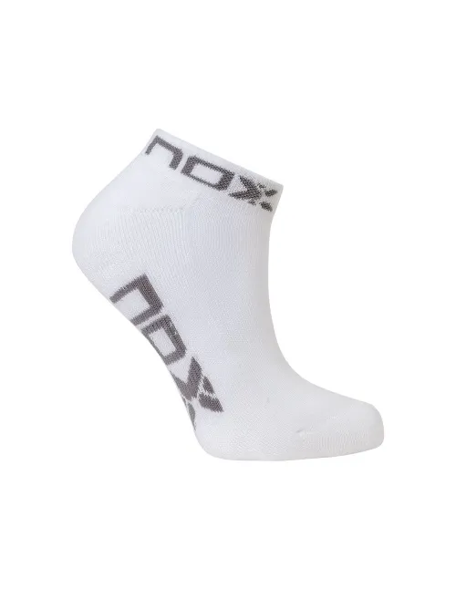 Calcetines Nox Tobillero Blanco Gris Mujer