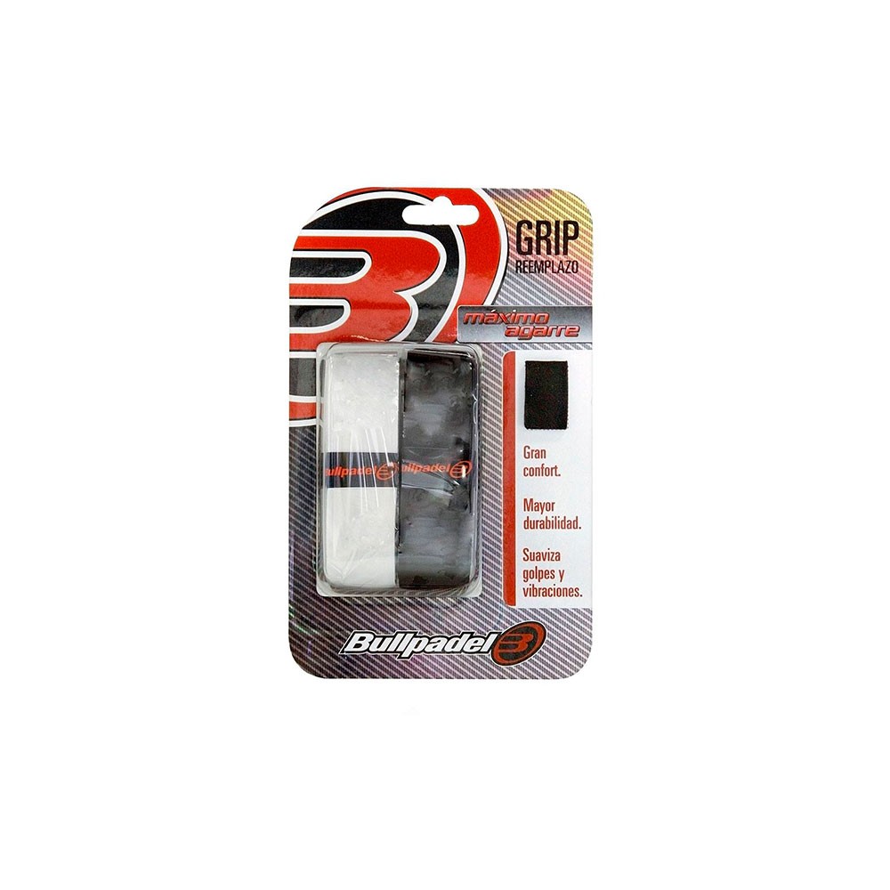 Grip Bullpadel Gr-1210 Negro Blanco, Negro/Blanco, M/L