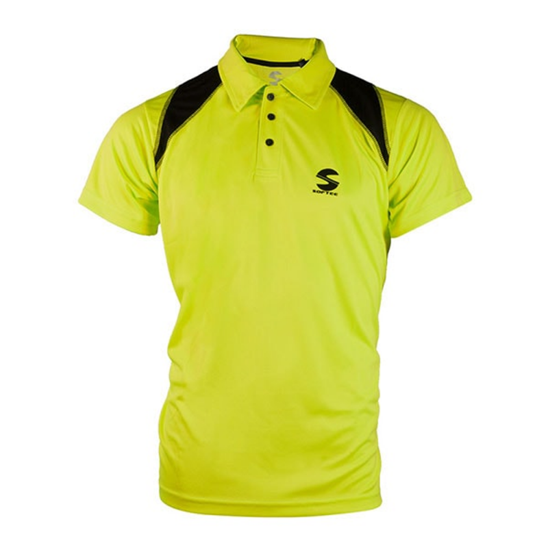 Softee Padel Polo Shirt Reflex Fluor Yellow Black