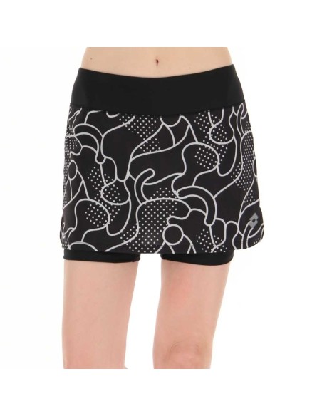 Falda Lotto Run Fit Negro Blanco | Ofertas de pádel