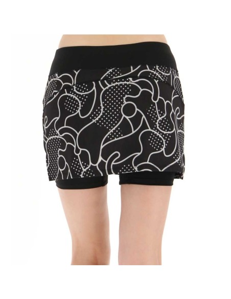 Falda Lotto Run Fit Negro Blanco | Ofertas de pádel