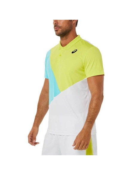 Asics Polo Homens Court Bloco de cores 2041a198 103 | Ofertas de padel