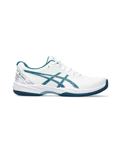 Asics Gel-Game 9 Clay Oc Blanco Turquesa 1041A358 102 | Ofertas de padel