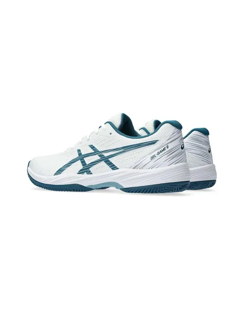 Asics Gel-Game 9 Clay Oc Blanco Turquesa 1041A358 102 | Ofertas de padel