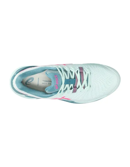 Asics Gel-Resolution 9 Padel Blanco Turquesa Mujer 1042A245 400 | Ofertas de padel