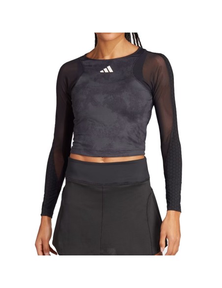 Adidas T-shirt manga comprida Paris Crop Hz8731 Mulher | Ofertas de padel