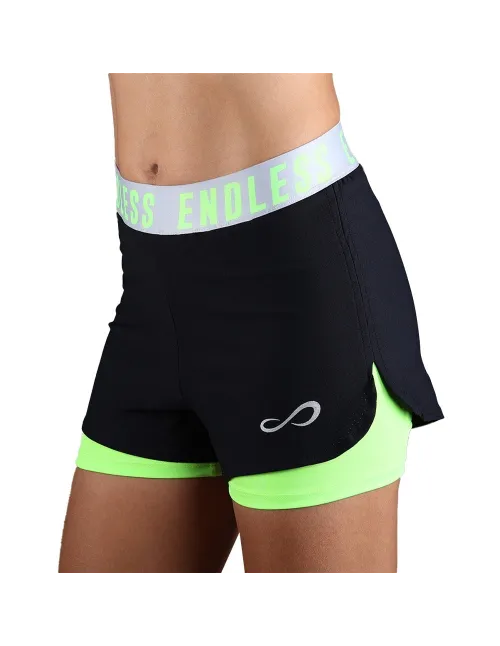 Short Endless Tech Iconic 40210 Black Green Women's | Ofertas de padel
