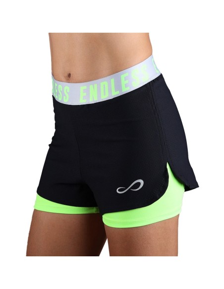 Short Endless Tech Iconic 40210 Black Green Mujer | Ofertas de pádel