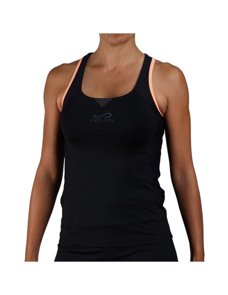 Camiseta Endless Starlett 30200 Black Salmon Mujer | Ofertas de pádel Camiseta Endless Starlett 30200 Black Salmon Mujer | Ofertas de pádel