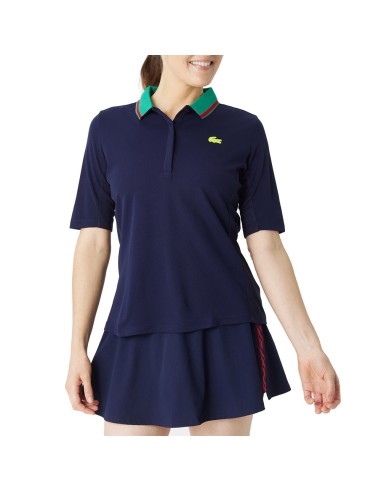 Polo Lacoste Pf9287 Sly Mujer Navy/Verdier