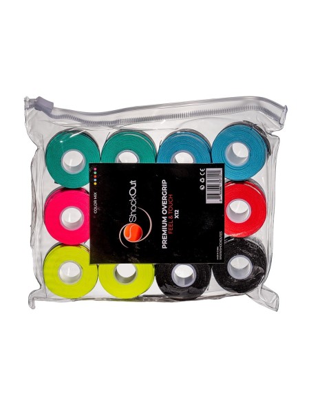 Shockout Bag X12 Overgrips Premium Multicolor Plain 100-0055 | Ofertas de padel
