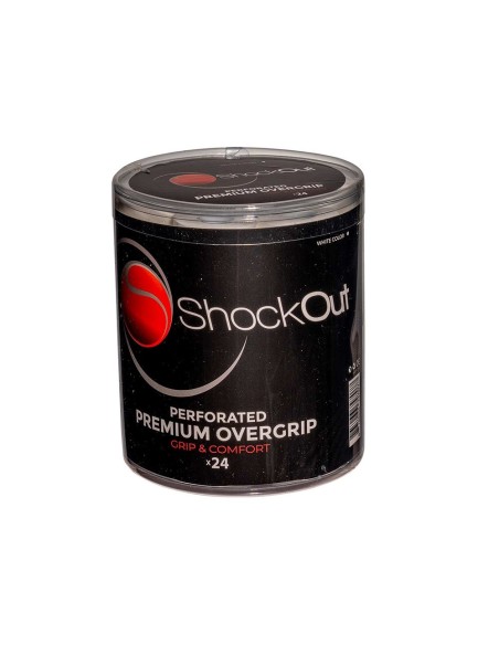 Shockout X24 Premium White Perforated Overgrips Drum | Ofertas de padel