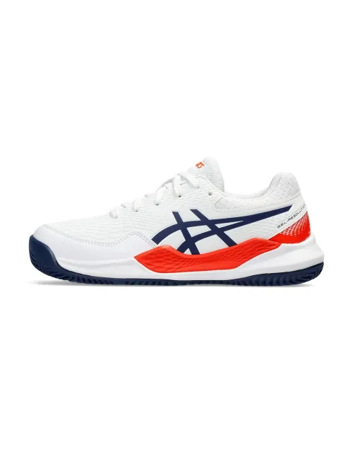 Asics Gel-Resolution 9 Gs Clay 1044A068-103 Blanco Junior | Ofertas de padel
