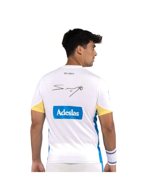 Official Siux Diablo Sanyo White T-shirt | Ofertas de padel