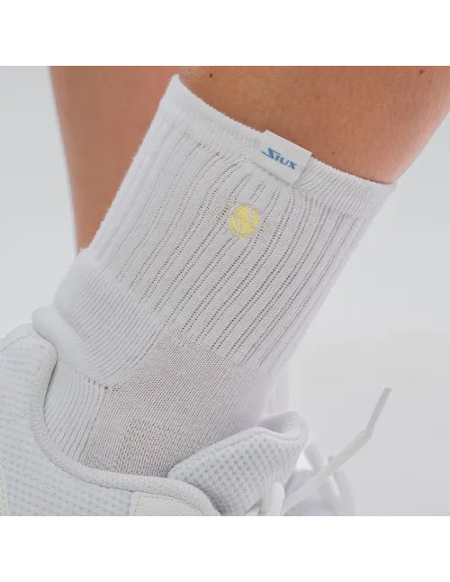 Pack 2 Calcetines Siux Icon Caña Media Blanco/Verde | Ofertas de pádel