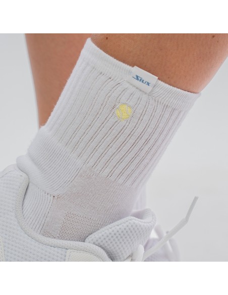 Pack 2 Calcetines Siux Icon Caña Media Blanco/Verde | Ofertas de pádel
