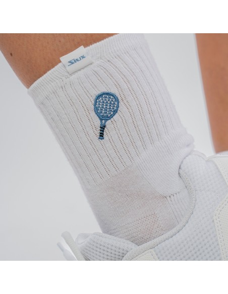 Pack 2 Calcetines Siux Icon Caña Media Blanco/Verde | Ofertas de pádel