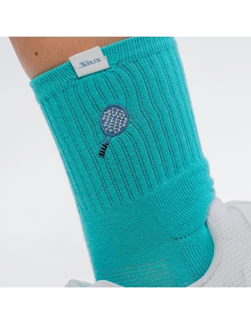 Pack 2 Calcetines Siux Icon Caña Media Blanco/Verde | Ofertas de pádel