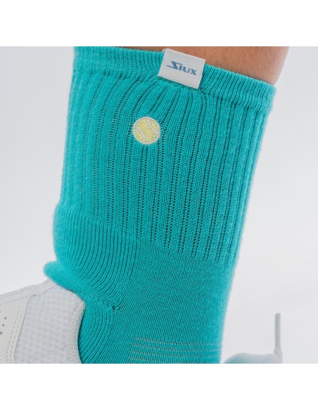 Pack 2 Calcetines Siux Icon Caña Media Blanco/Verde | Ofertas de pádel