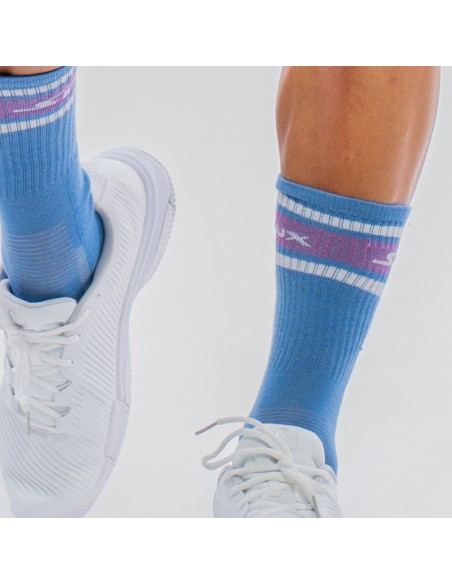 Pack 2 Calcetines Siux Icon Caña Alta Blanco/Azul | Ofertas de pádel