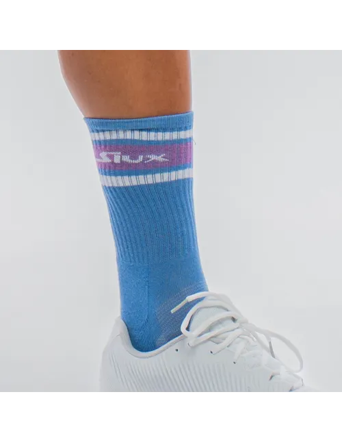 Pack 2 Calcetines Siux Icon Caña Alta Blanco/Azul | Ofertas de pádel