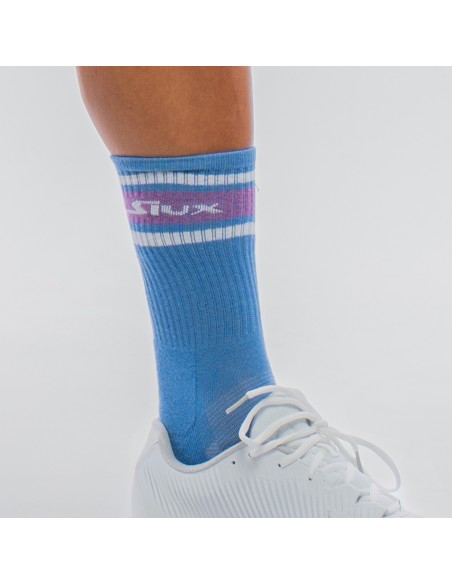 Pack 2 Calcetines Siux Icon Caña Alta Blanco/Azul | Ofertas de pádel