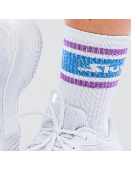 Pack 2 Calcetines Siux Icon Caña Alta Blanco/Azul | Ofertas de pádel