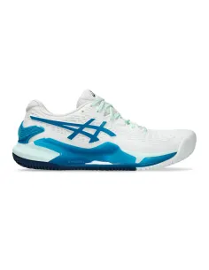 Asics Gel Resolution 9 Clay 1042A224 Azul Verdoso Mujer