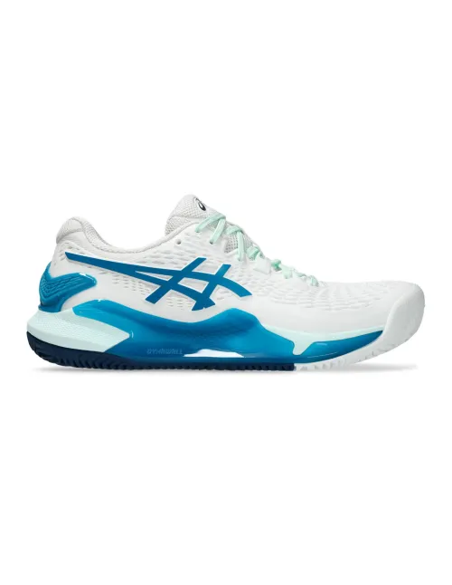 Asics Gel Resolution 9 Clay 1042A224 Azul Verdoso Mujer | Ofertas de pádel
