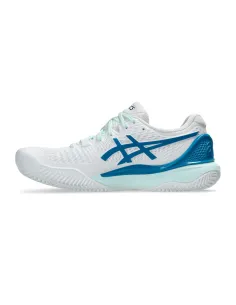 Asics Gel Resolution 9 Clay 1042A224 Azul Verdoso Mujer | Ofertas de pádel 2