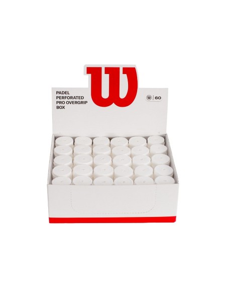 Overgrip Box Wilson Perforated Pro Padel 60 pcs White | Ofertas de padel