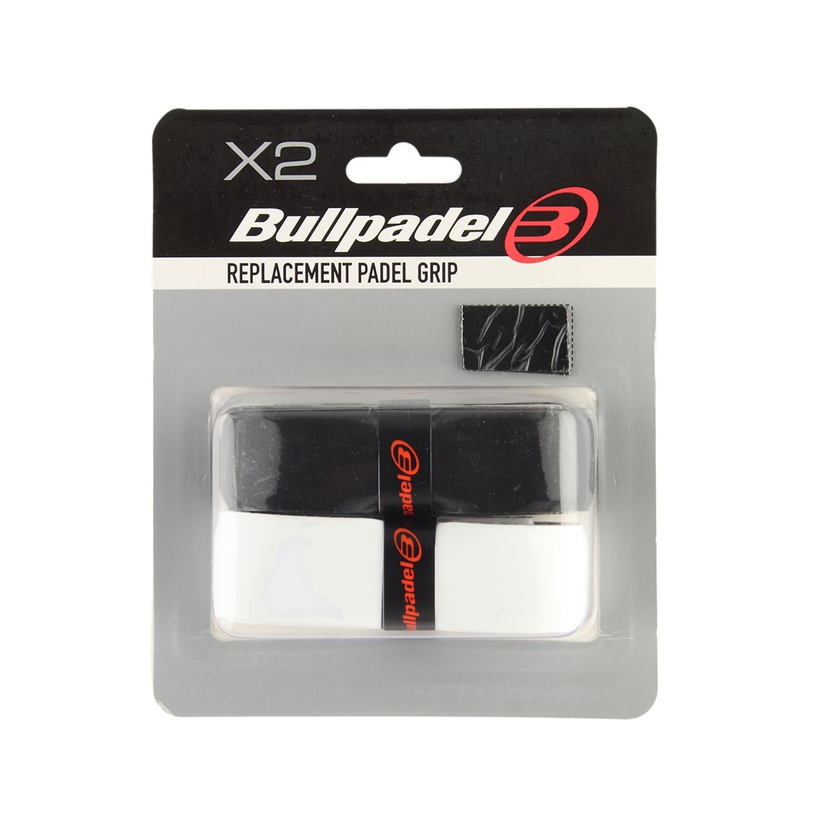 Caja 12 Uds - Blister (2 Uds) Overgrips Bullpadel Blanco/negro