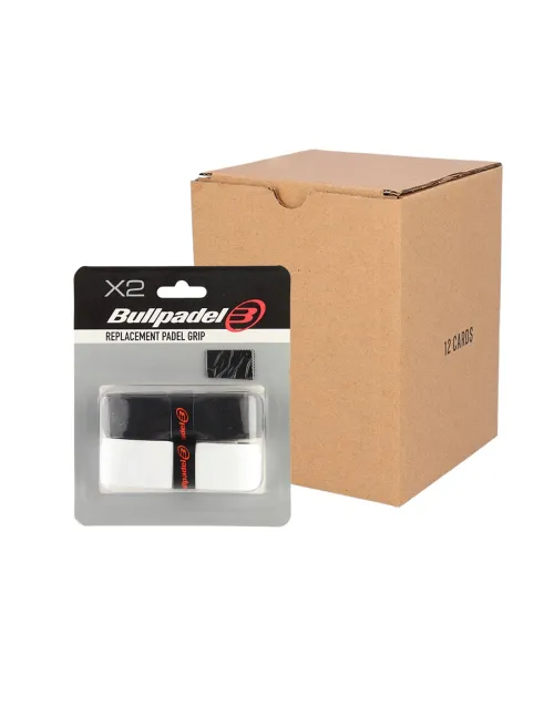 Caja 12 Uds - Blister (2 Uds) Overgrips Bullpadel Blanco/Negro | Ofertas de pádel
