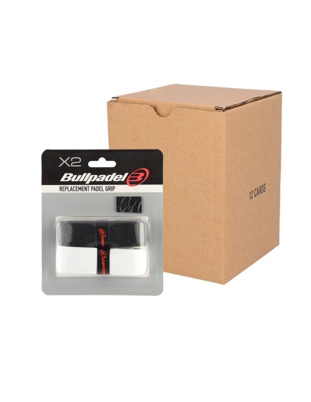 Caja 12 Uds - Blister (2 Uds) Overgrips Bullpadel Blanco/Negro | Ofertas de pádel