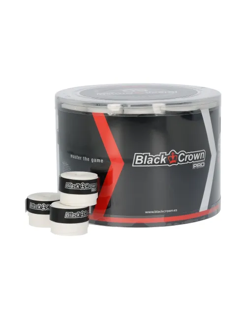 Cubo 60 Overgrips Black Crown Lisos A000456 Blancos | Ofertas de pádel