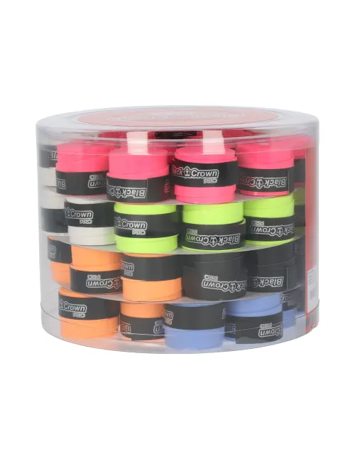 Cubo 60 Overgrips Lisos Black Crown A000404 Colores | Ofertas de pádel