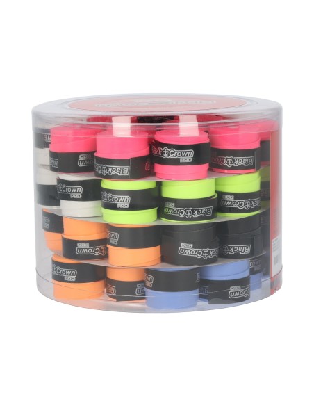 Cubo 60 Overgrips Lisos Black Crown A000404 Colores | Ofertas de pádel