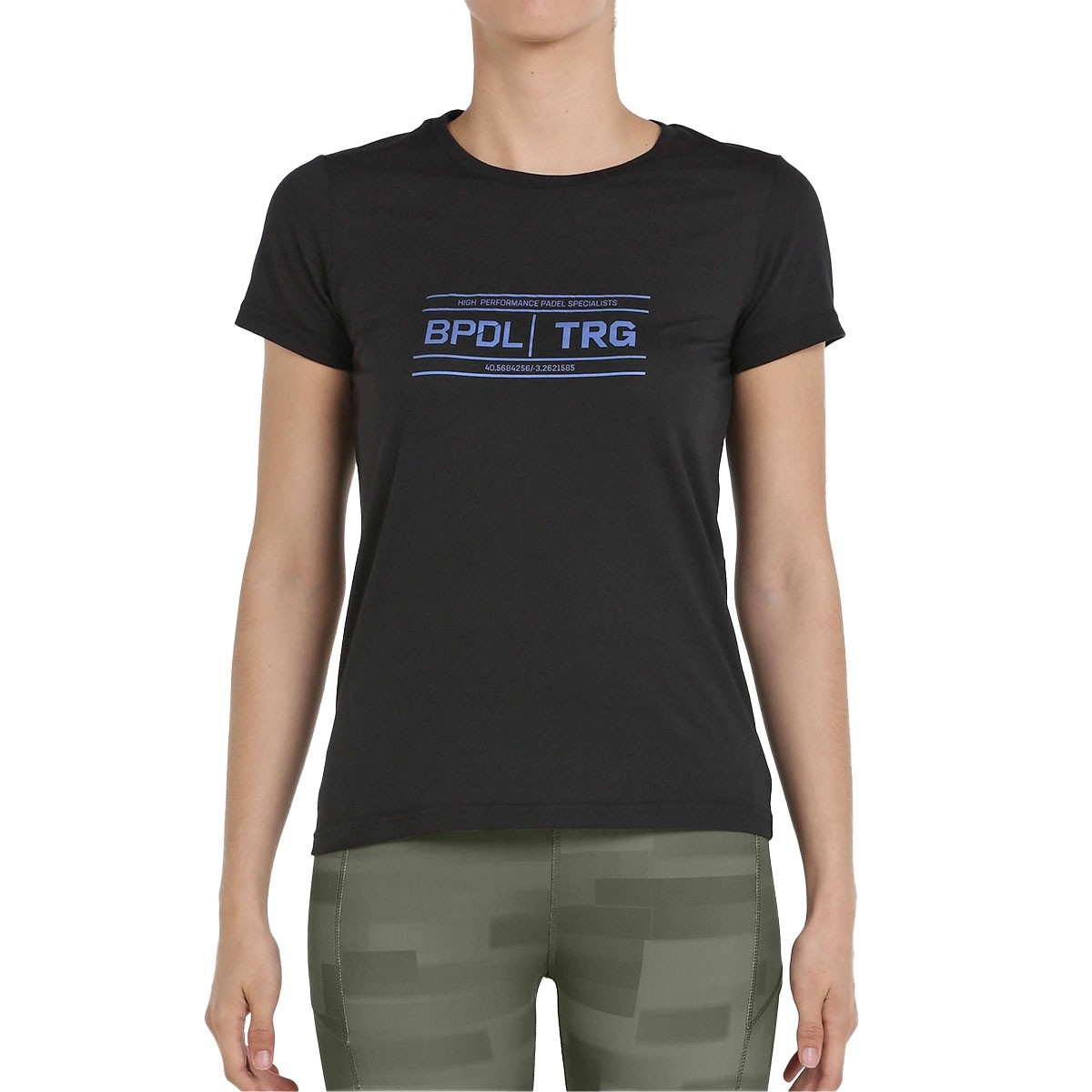 Camiseta Manga Corta Bullpadel Tarf Mujer Talla S, Black