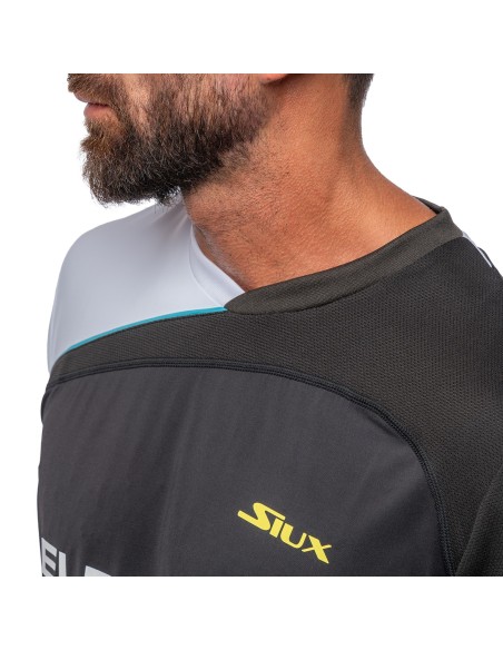 CAMISETA SIUX ELECTRA STUPA OFICIAL HOMBRE NEGRA FW24 | Ofertas de padel