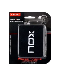 Blister (2 Pcs) Wristband Nox Black White Logo Munegbla | Ofertas de padel