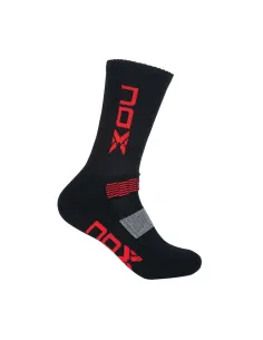 CALCETINES TﾉCNICOS MEDIA CAﾑA NOX NEGRO LOGO ROJO VERTICAL CAHMCNLVR