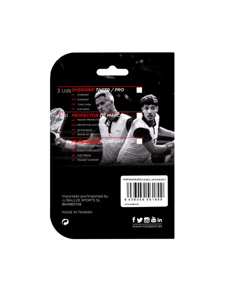 BLISTER (2 UDS) MUEQUERA NOX AZUL LOGO BLANCO MUAZBL2UD |Padel offers