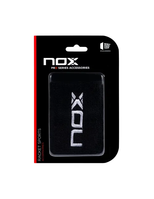 Box 6 pcs. Blister (2 pcs.) Nox Wristband Black White Logo | Ofertas de padel